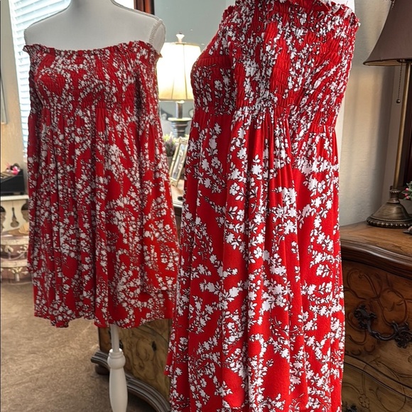 Vici Red and White Off-the-Shoulder Mini Sundress - Picture 8 of 14